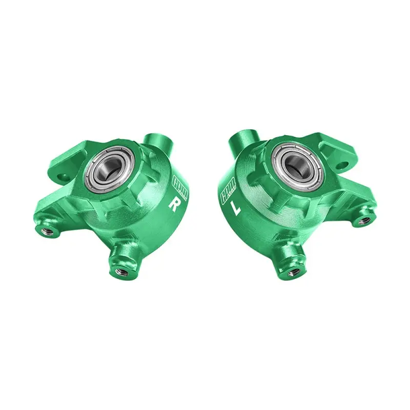 Aluminum 7075 Alloy Front Steering Blocks With Oversize Bearing For Traxxas 1:8 Jato 4X4 Vxl / 1:10 Bigfoot / Ford F-150 Raptor / Rustler / Slash / Stampede / Ford Fiesta St Rally - Green 1