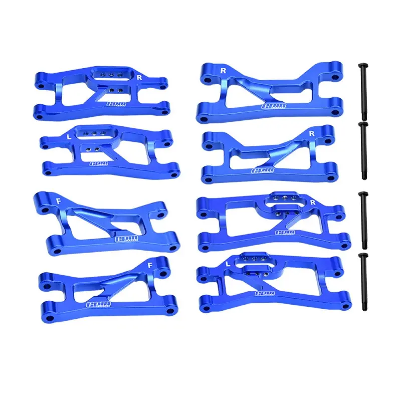 Aluminum 7075 Alloy Front Upper & Lower + Rear Upper & Lower Suspension Arms For Traxxas 1/16 Mini Maxx 4Wd Rtr Brushless Monster Truck 107154-1 Upgrades - Blue 1