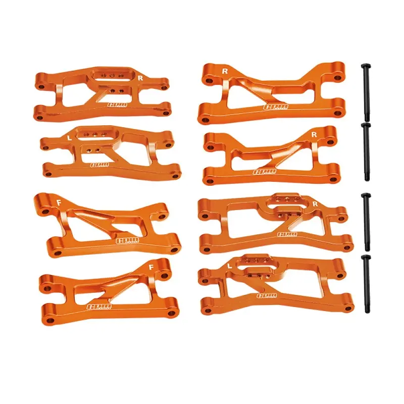 Aluminum 7075 Alloy Front Upper & Lower + Rear Upper & Lower Suspension Arms For Traxxas 1/16 Mini Maxx 4Wd Rtr Brushless Monster Truck 107154-1 Upgrades - Orange 1