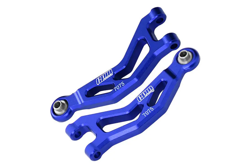 Aluminum 7075 Alloy Front Upper Suspension Arms For Arrma 1/14 Mojave Grom Mega 380 Brushed 4X4 Small Scale Desert Truck Rtr-Ara2104 Upgrades  - Blue 1