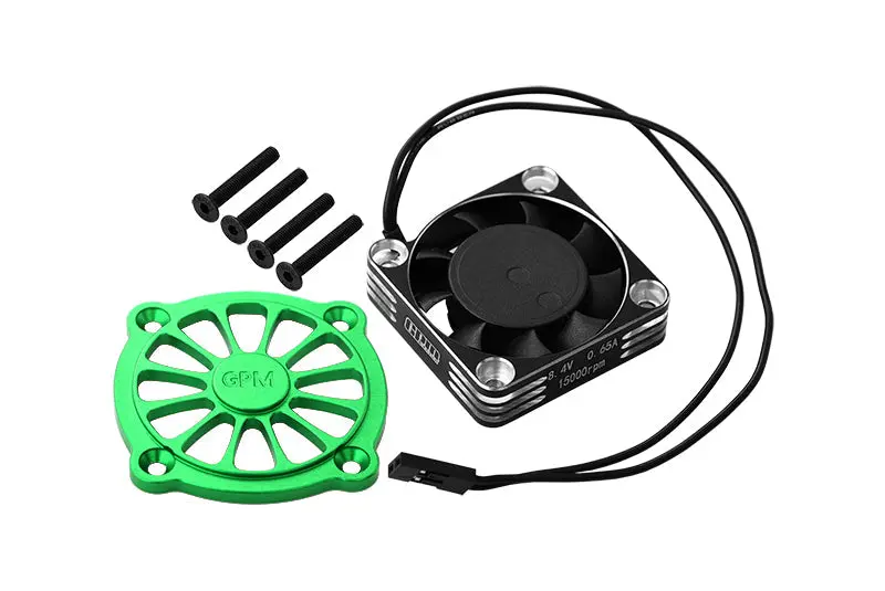 Aluminum 7075 Alloy Motor Heatsink With Metal Frame Cooling Fan And Protective Cover For Arrma 1/10 Gorgon 4X2 Mega 550 Brushed Monster Truck-Ara3230 Upgrades - Green 1