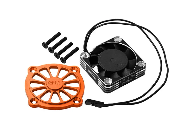 Aluminum 7075 Alloy Motor Heatsink With Metal Frame Cooling Fan And Protective Cover For Arrma 1/10 Gorgon 4X2 Mega 550 Brushed Monster Truck-Ara3230 Upgrades - Orange 1