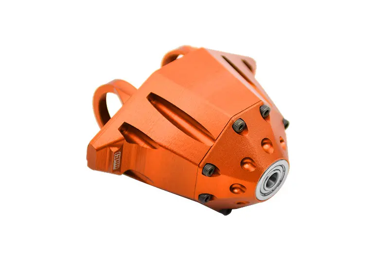 Aluminum 7075 Alloy Rear Axle Housing Halves Design (Larger Inner Bearings) For Traxxas 1:7 Unlimited Desert Racer Udr 4X4 85076-4 / Unlimited Desert Racer Udr 6S 85086-4 Upgrade Parts - Orange 1