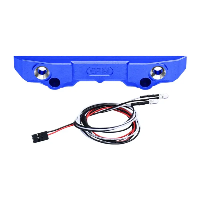 Aluminum 7075 Alloy Rear Bumper With Led Lights For Traxxas 1/16 Mini Maxx 4Wd Rtr Brushless Monster Truck 107154-1 Upgrades - Blue 1