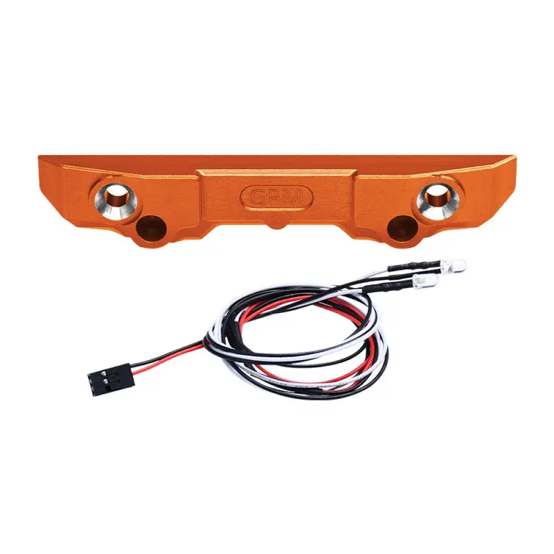 Aluminum 7075 Alloy Rear Bumper With Led Lights For Traxxas 1/16 Mini Maxx 4Wd Rtr Brushless Monster Truck 107154-1 Upgrades - Orange 1