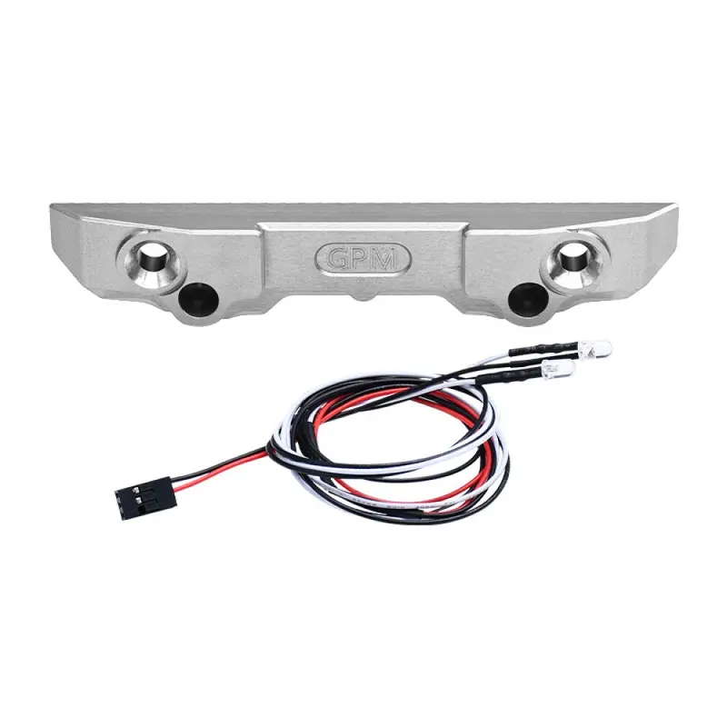 Aluminum 7075 Alloy Rear Bumper With Led Lights For Traxxas 1/16 Mini Maxx 4Wd Rtr Brushless Monster Truck 107154-1 Upgrades - Silver 1
