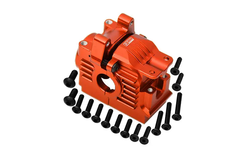 Aluminum 7075 Alloy Rear Differential Housing For Traxxas 1:10 Rustler 4X4 Vxl / Slash 4X4 Vxl / Hoss 4X4 Vxl / Ford Fiesta Rally / Ford F-150 Raptor / Stampede 4X4 Vxl / 1:7 Awd Xo-01 - Orange 1