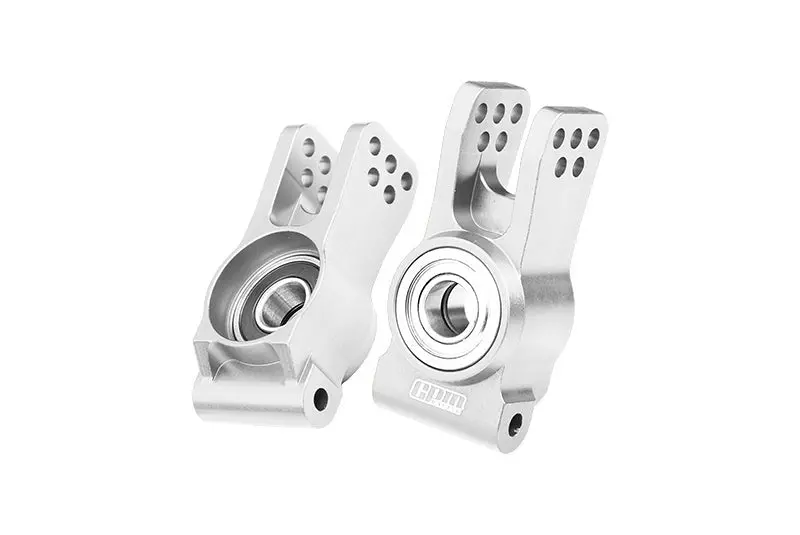 Aluminum 7075 Alloy Rear Hubs (Larger Inner Bearings) For Losi 1:6 8Ight-X Super Lasernut Buggy-Los04019 / 1:8 8Ight-Xe 4Wd Buggy-Los04018 / 1:8 8Ight-Xte 4Wd Truggy-Los04020 Upgrades - Silver 1