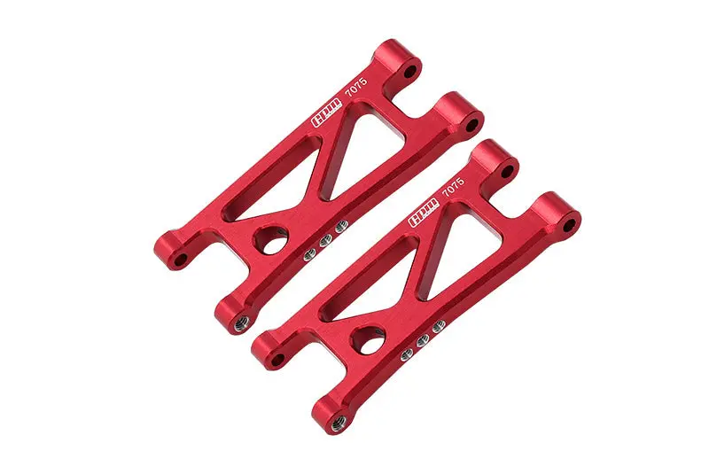 Aluminum 7075 Alloy Rear Lower Suspension Arms For Arrma 1/14 Mojave Grom Mega 380 Brushed 4X4 Small Scale Desert Truck Rtr-Ara2104 Upgrades - Red 1