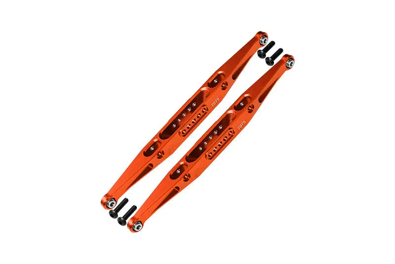 Aluminum 7075 Alloy Rear Lower Trailing Arms For Losi 1:10 Baja Rey / Rock Rey / Hammer Rey U4 / Baja Rey 2.0 4X4 Upgrades - Orange 1