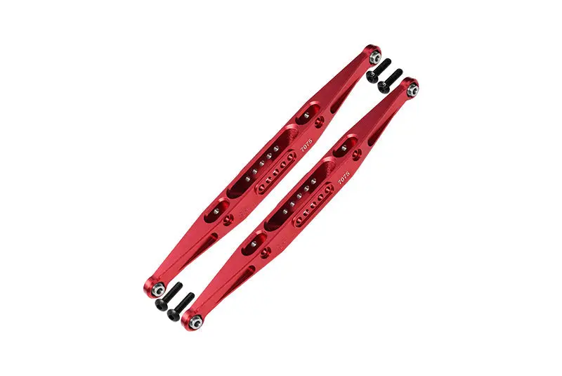 Aluminum 7075 Alloy Rear Lower Trailing Arms For Losi 1:10 Baja Rey / Rock Rey / Hammer Rey U4 / Baja Rey 2.0 4X4 Upgrades - Red 1