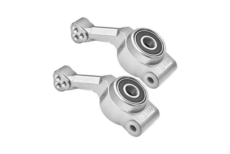 Aluminum 7075 Alloy Rear Stub Axle Carriers For Traxxas 1:10 Rustler / Hoss / Slash / Ford Fiesta / Nitro Rustler / Nitro Slash / Stampede / Rustler 4X4 Ultimate / Slash 4X4 Ultimate Upgrades - Silver 1