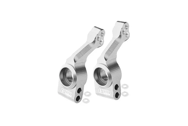 Aluminum 7075 Alloy Rear Stub Axle Carriers For Traxxas 1:10 Slash Pro 2Wd / F-150 Svt Raptor / Fiesta St Rally / Rustler 4X4 / Hoss 4X4 / Slash 4X4 / Stampede 4X4 Upgrade Parts - Silver 1
