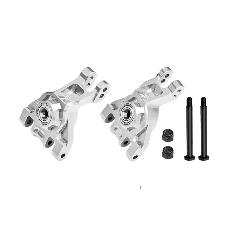 Aluminum 7075 Alloy Rear Stub Axle Carriers With Oversize Bearing For Traxxas 1:8 Jato 4X4 Vxl / 1:10 Bigfoot / Ford F-150 Raptor / Rustler / Slash / Stampede / Ford Fiesta St Rally - Silver 1