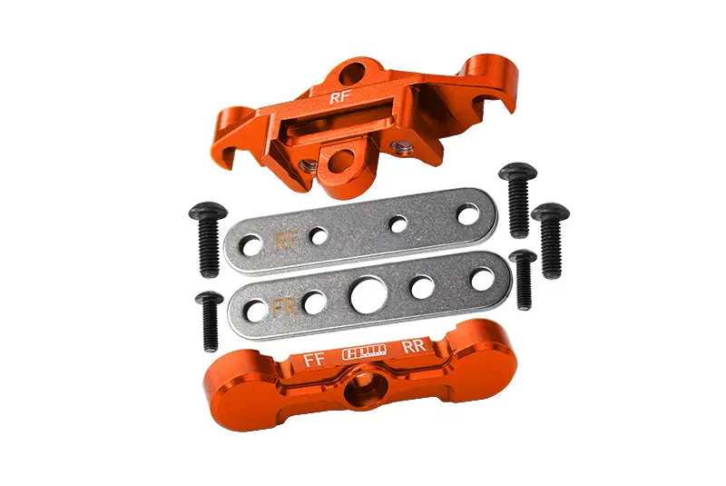 Aluminum 7075 Alloy Rear Tie Bar Mounts & Suspension Pin Retainers For Traxxas 1:8 6S Maxx Slash-102076-4 / 1:10 4Wd Maxx-89076-4 / 1:10 Maxx With Widemaxx Monster Truck-89086-4 Upgrades - Orange 1