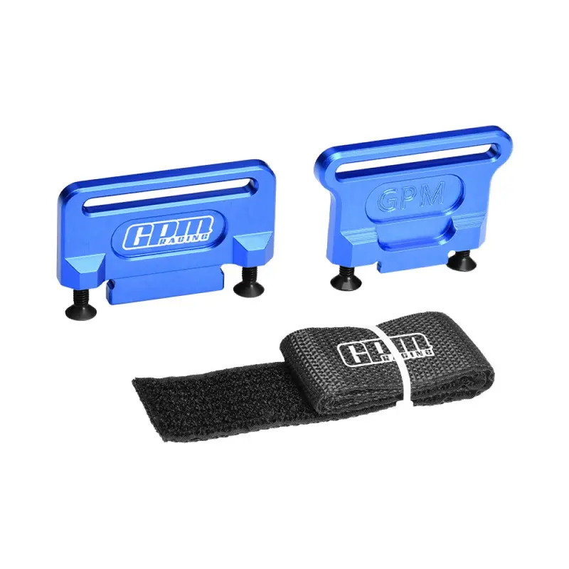 Aluminum 7075 Alloy Retainer Battery Hold-Down For Traxxas 1:8 Jato 4S 2S / Slash 4X4 Lcg / Ford Fiesta St Rally /  Slash 4X4 Vxl Ultimate Upgrades - Blue 1