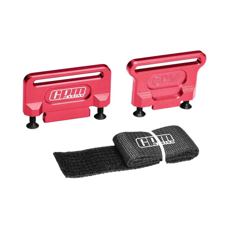 Aluminum 7075 Alloy Retainer Battery Hold-Down For Traxxas 1:8 Jato 4S 2S / Slash 4X4 Lcg / Ford Fiesta St Rally /  Slash 4X4 Vxl Ultimate Upgrades - Red 1