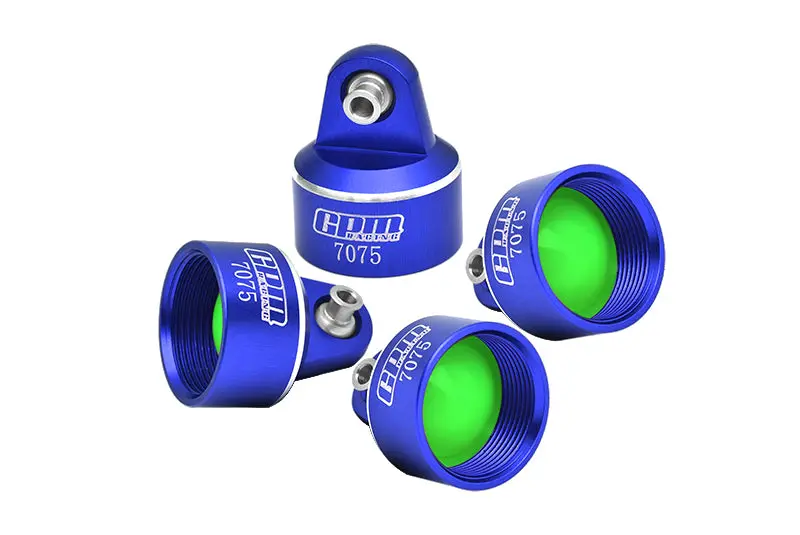 Aluminum 7075 Alloy Shock Caps For Gpm Optional & Original Shock Absorbers For Traxxas 1/8 4Wd Maxx Slash 6S-102076-4 / 1:10 4Wd Maxx-89076-4  / 1:10 Maxx With Widemaxx-89086-4 Monster Truck - Blue 1