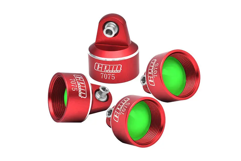 Aluminum 7075 Alloy Shock Caps For Gpm Optional & Original Shock Absorbers For Traxxas 1/8 4Wd Maxx Slash 6S-102076-4 / 1:10 4Wd Maxx-89076-4  / 1:10 Maxx With Widemaxx-89086-4 Monster Truck - Red 1