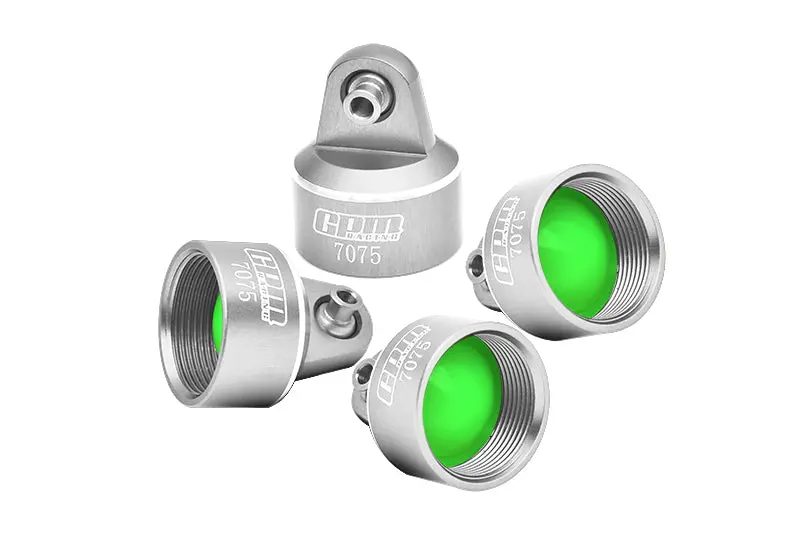 Aluminum 7075 Alloy Shock Caps For Gpm Optional & Original Shock Absorbers For Traxxas 1/8 4Wd Maxx Slash 6S-102076-4 / 1:10 4Wd Maxx-89076-4  / 1:10 Maxx With Widemaxx-89086-4 Monster Truck - Silver 1