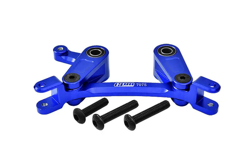 Aluminum 7075 Alloy Steering Assembly For Arrma 1:10 Granite / Big Rock / Senton / Vendetta / Vorteks / Kraton / Outcast / 1:8 Typhon Upgrade Parts - Blue 1