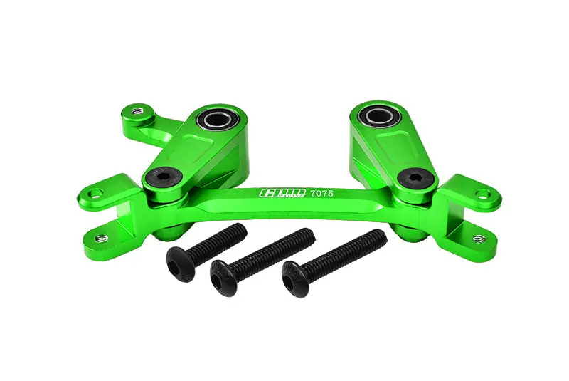 Aluminum 7075 Alloy Steering Assembly For Arrma 1:10 Granite / Big Rock / Senton / Vendetta / Vorteks / Kraton / Outcast / 1:8 Typhon Upgrade Parts - Green 1