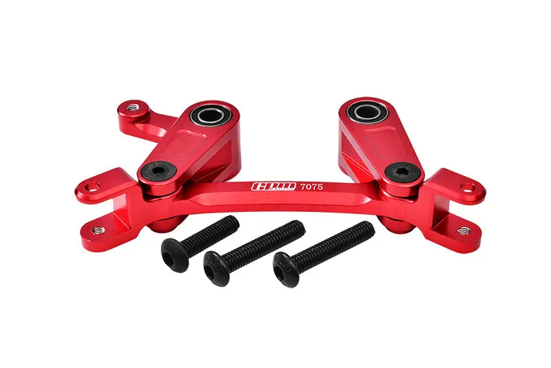 Aluminum 7075 Alloy Steering Assembly For Arrma 1:10 Granite / Big Rock / Senton / Vendetta / Vorteks / Kraton / Outcast / 1:8 Typhon Upgrade Parts - Red 1
