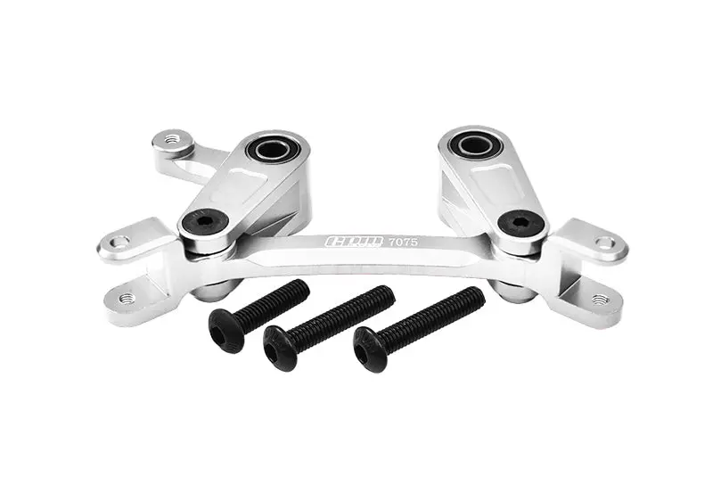 Aluminum 7075 Alloy Steering Assembly For Arrma 1:10 Granite / Big Rock / Senton / Vendetta / Vorteks / Kraton / Outcast / 1:8 Typhon Upgrade Parts - Silver 1