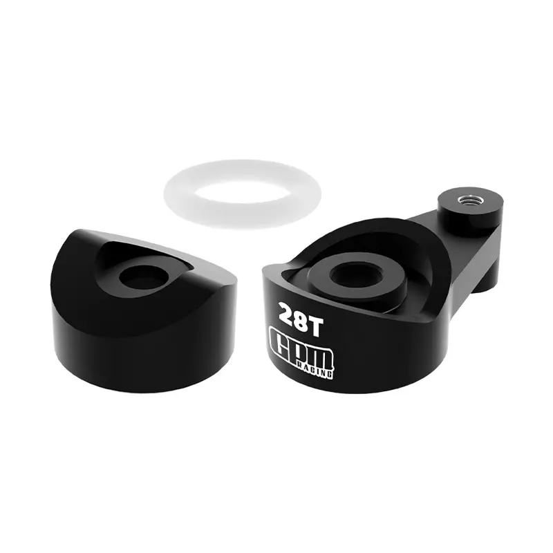 Aluminum 7075 Alloy Steering Horn 28T Servo Saver For Axial 1:30 Scx30 Ford Bronco / Scx30 Jeep Wrangler Jlu / Chevrolet K10 Rock Crawler Upgrades - Black 1
