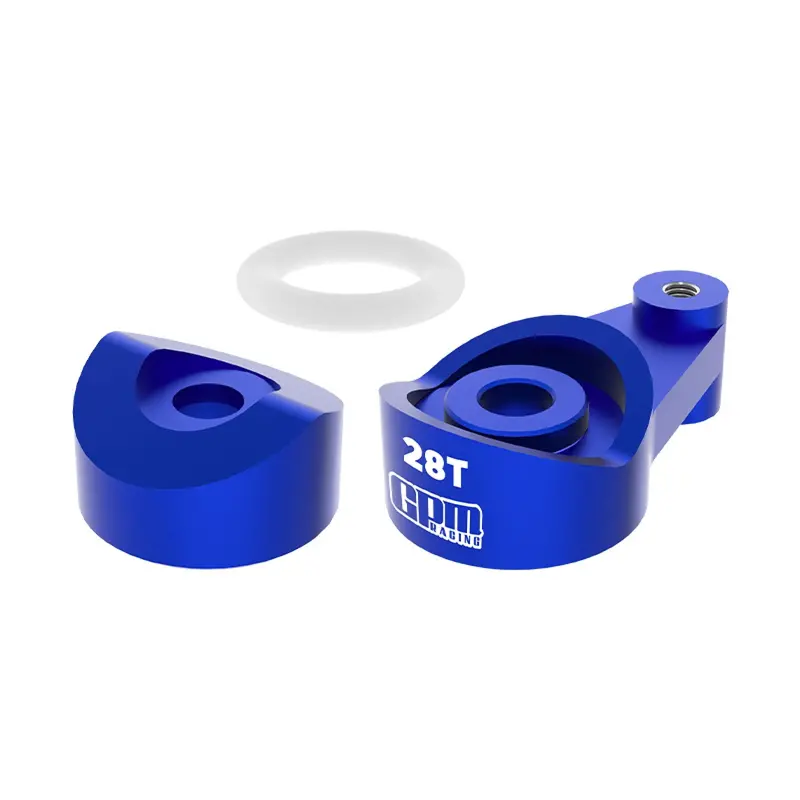 Aluminum 7075 Alloy Steering Horn 28T Servo Saver For Axial 1:30 Scx30 Ford Bronco / Scx30 Jeep Wrangler Jlu / Chevrolet K10 Rock Crawler Upgrades - Blue 1