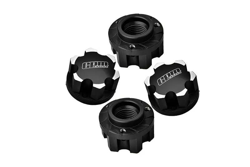 Aluminum 7075 Alloy Wheel Adapters For Pro-Line Tire For Traxxas 1:5 X Maxx 8S-77086-4 / Xrt 8S-78086-4 / Xrt Ultimate 8S-78097-4 / X Maxx Ultimate 8S-77097-4 Monster Truck Upgrades - Black 1