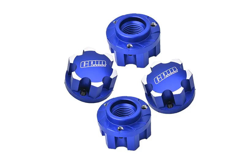 Aluminum 7075 Alloy Wheel Adapters For Pro-Line Tire For Traxxas 1:5 X Maxx 8S-77086-4 / Xrt 8S-78086-4 / Xrt Ultimate 8S-78097-4 / X Maxx Ultimate 8S-77097-4 Monster Truck Upgrades - Blue 1