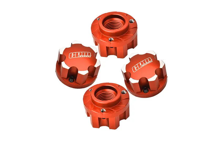 Aluminum 7075 Alloy Wheel Adapters For Pro-Line Tire For Traxxas 1:5 X Maxx 8S-77086-4 / Xrt 8S-78086-4 / Xrt Ultimate 8S-78097-4 / X Maxx Ultimate 8S-77097-4 Monster Truck Upgrades - Orange 1