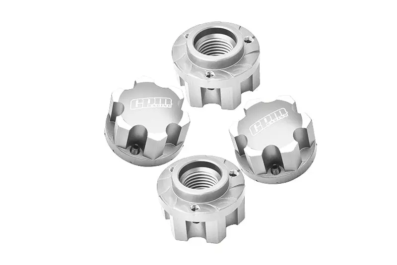 Aluminum 7075 Alloy Wheel Adapters For Pro-Line Tire For Traxxas 1:5 X Maxx 8S-77086-4 / Xrt 8S-78086-4 / Xrt Ultimate 8S-78097-4 / X Maxx Ultimate 8S-77097-4 Monster Truck Upgrades - Silver 1