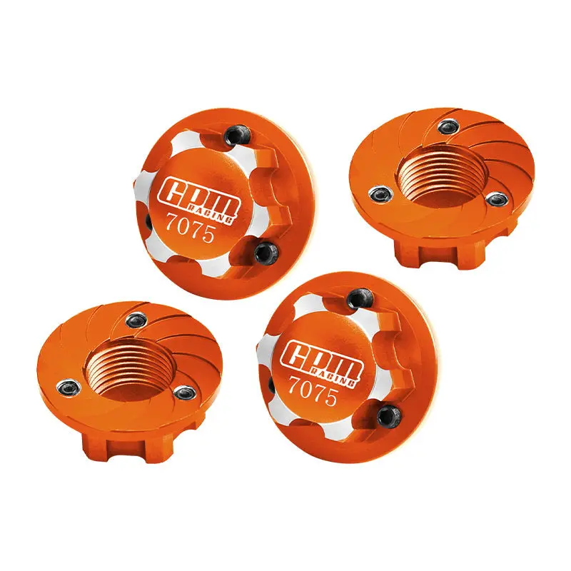 Aluminum 7075 Alloy Wheel Nut 17Mm For Losi 1/6 8Ight-X Super Lasernut 4Wd Brushless Buggy-Los04019 & 1/7 1/8 Arrma Rc Car Upgrade Parts - Orange 1