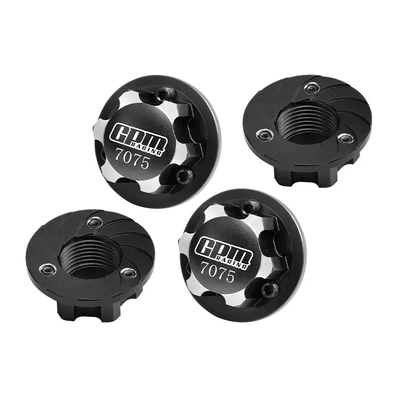 Aluminum 7075 Alloy Wheel Nut 17Mm Suitable For Losi 1/6 8Ight-X Super Lasernut 4Wd Brushless Buggy-Los04019 & 1/7 1/8 Arrma Rc Car Upgrade Parts - Black 1