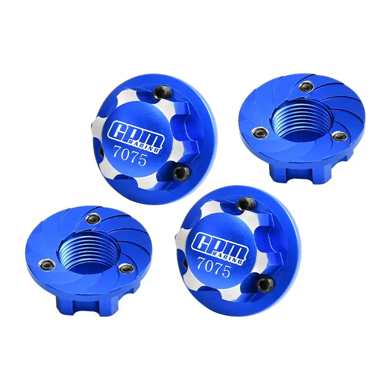 Aluminum 7075 Alloy Wheel Nut 17Mm Suitable For Losi 1/6 8Ight-X Super Lasernut 4Wd Brushless Buggy-Los04019 & 1/7 1/8 Arrma Rc Car Upgrade Parts - Blue 1