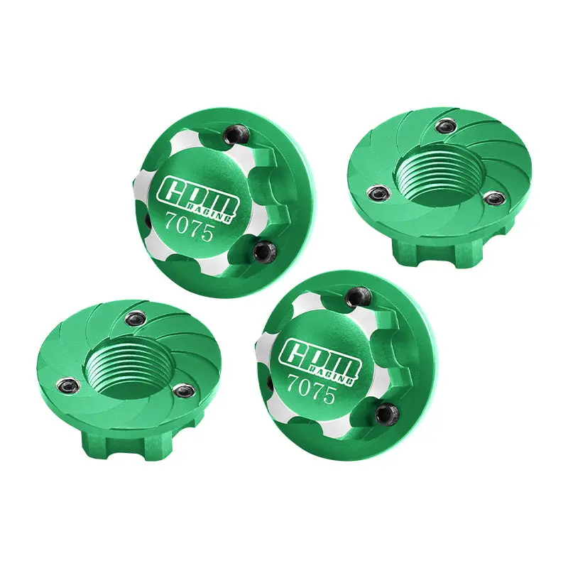 Aluminum 7075 Alloy Wheel Nut 17Mm Suitable For Losi 1/6 8Ight-X Super Lasernut 4Wd Brushless Buggy-Los04019 & 1/7 1/8 Arrma Rc Car Upgrade Parts - Green 1