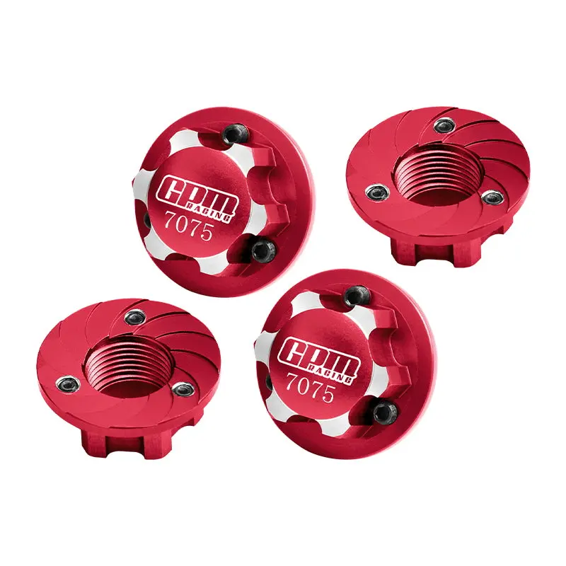 Aluminum 7075 Alloy Wheel Nut 17Mm Suitable For Losi 1/6 8Ight-X Super Lasernut 4Wd Brushless Buggy-Los04019 & 1/7 1/8 Arrma Rc Car Upgrade Parts - Red 1