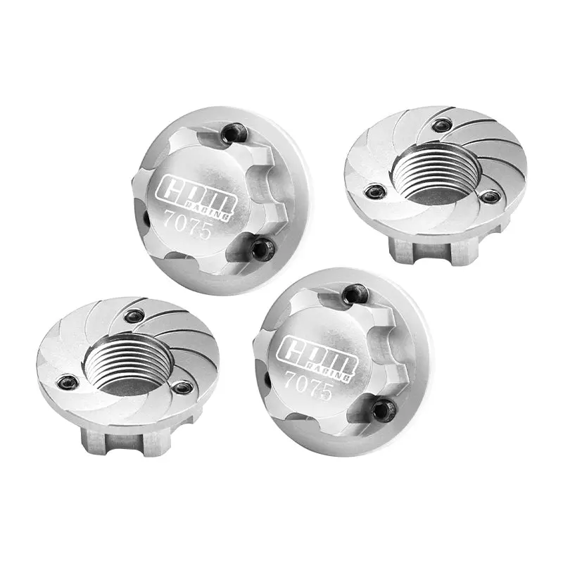 Aluminum 7075 Alloy Wheel Nut 17Mm Suitable For Losi 1/6 8Ight-X Super Lasernut 4Wd Brushless Buggy-Los04019 & 1/7 1/8 Arrma Rc Car Upgrade Parts - Silver 1