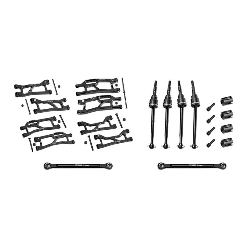 Aluminum 7075 Alloy Widemaxx Suspension Kit For Traxxas 1:16 Mini Maxx / Mini Xrt Vxl 3S Monster Truck Upgrades - Black 1
