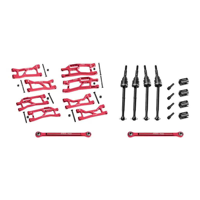 Aluminum 7075 Alloy Widemaxx Suspension Kit For Traxxas 1:16 Mini Maxx / Mini Xrt Vxl 3S Monster Truck Upgrades - Red 1
