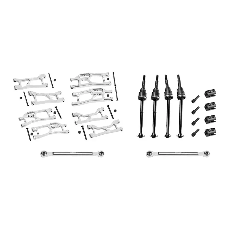 Aluminum 7075 Alloy Widemaxx Suspension Kit For Traxxas 1:16 Mini Maxx / Mini Xrt Vxl 3S Monster Truck Upgrades - Silver 1