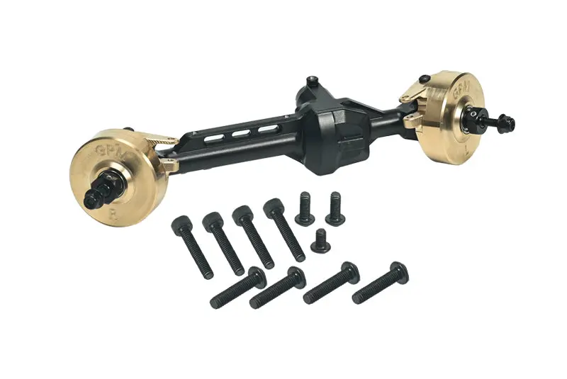 Aluminum 7075 Brass Front Straight Axle Housing For Axial 1/10 Scx10 Pro 4X4 Scaler Rock Crawler Kit Axi03028 Upgrades - Black 1