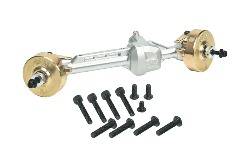 Aluminum 7075 Brass Front Straight Axle Housing For Axial 1/10 Scx10 Pro 4X4 Scaler Rock Crawler Kit Axi03028 Upgrades - Silver 1
