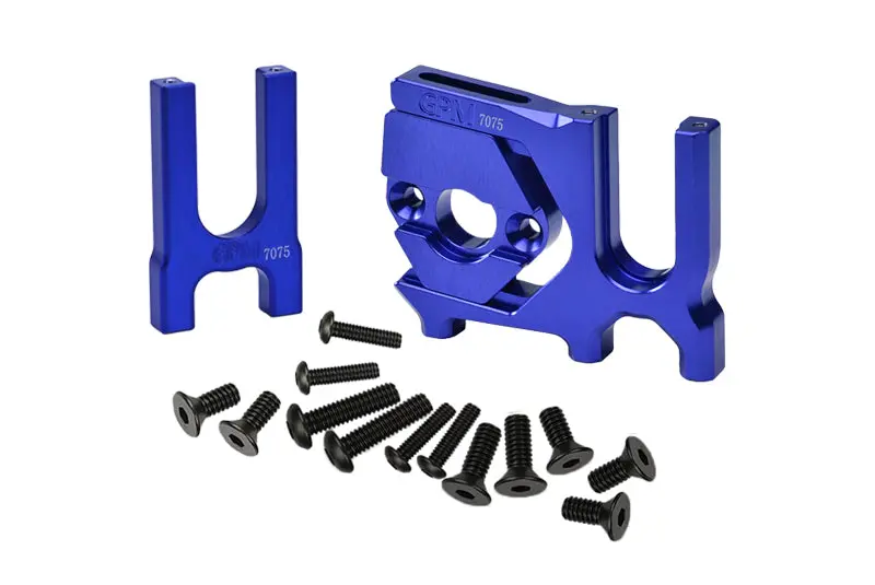 Aluminum 7075 Center Diff Mount (Front+Rear) + Sliding Motor Mount For Arrma 1:8 Kraton / Outcast / Talion / Typhon / Notorious / Kraton Exb / Typhon Tlr / 1:7 Infraction / Limitless / Mojave - Blue 1