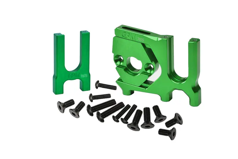 Aluminum 7075 Center Diff Mount (Front+Rear) + Sliding Motor Mount For Arrma 1:8 Kraton / Outcast / Talion / Typhon / Notorious / Kraton Exb / Typhon Tlr / 1:7 Infraction / Limitless / Mojave - Green 1