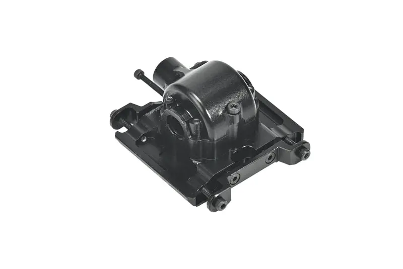 Aluminum 7075 Center Gear Box Housing Set With Covers For Losi 1/18 Mini Lmt 4X4 Brushed Monster Truck Rtr-Los01026 Upgrade Parts - Black 1