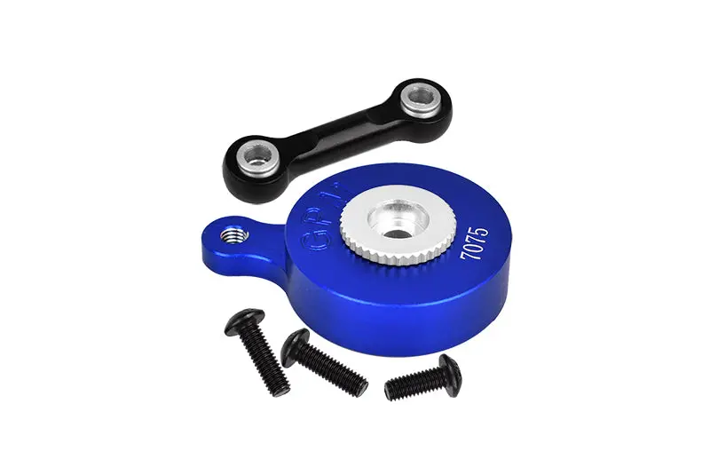 Aluminum 7075 Direct Mount Servo Saver (25T Spline) With Fix Link For Arrma 1:10 Vorteks / Senton / Big Rock / Outcast / Granite / Kraton / Senton / 1:8 Mojave / Vendetta / Infraction Upgrades - Blue 1