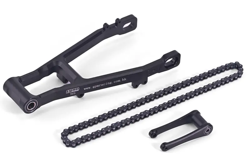 Aluminum 7075 Extend Swing Arm (+30Mm) + Pull Rod + Chain For Losi 1:4 Promoto Mx Motorcycle Dirt Bike Rtr Fxr Los06000 Los06002 Upgrades - Black 1